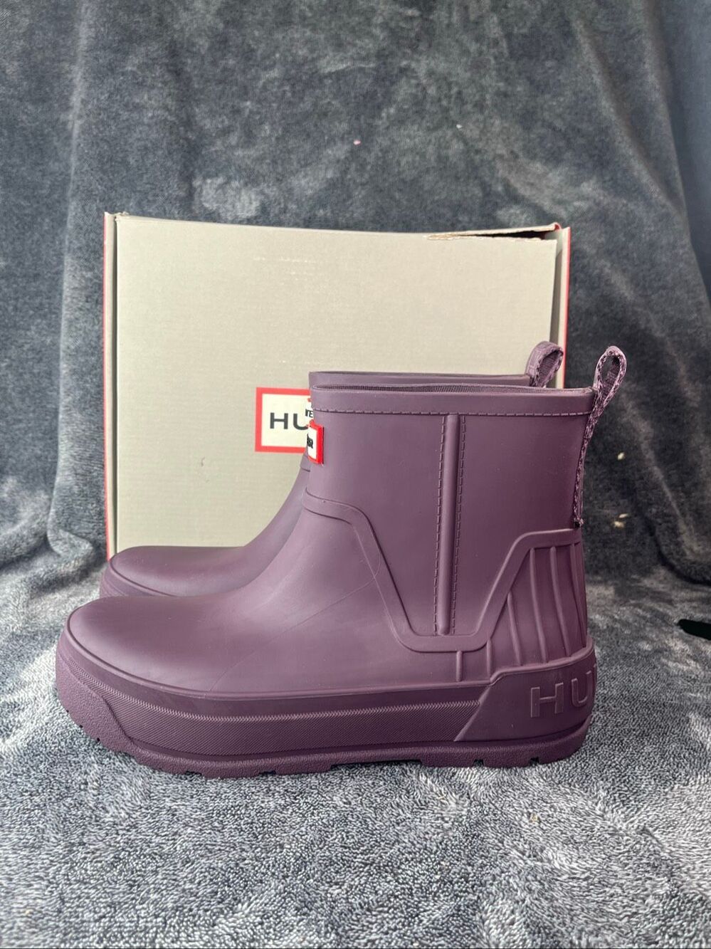 NEW Hunter Play Short Waterproof Rain Boots Purple Womens Size 7